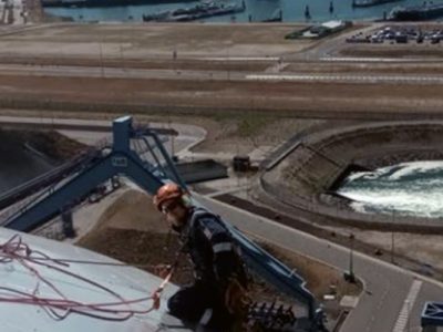 travaux sur un silo a rotterdam en hollande